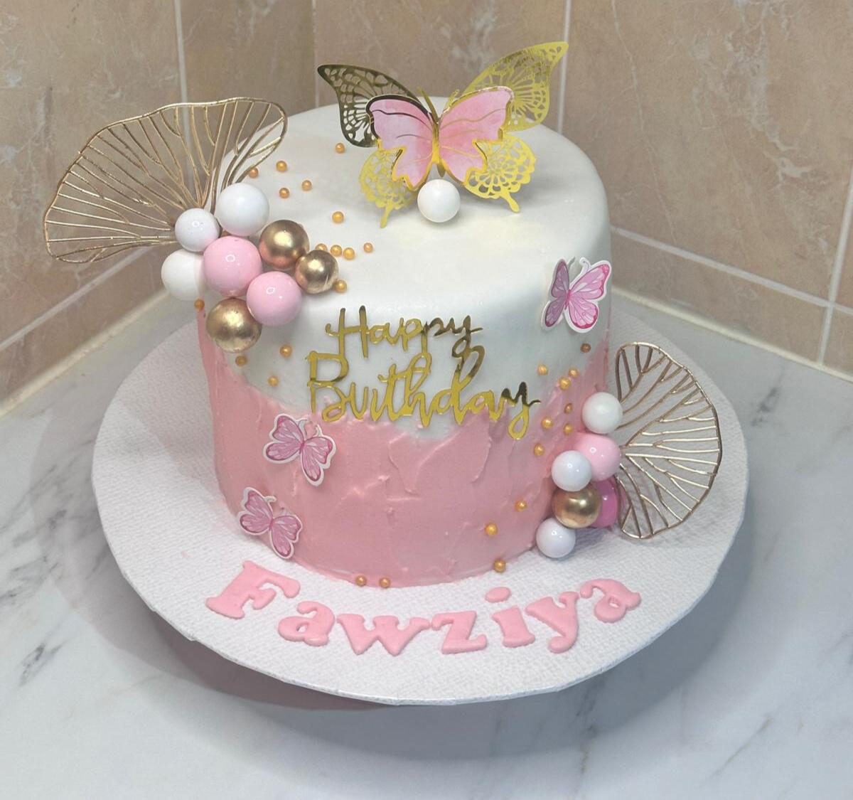 Gâteau papillon rose 🦋